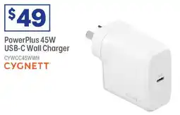 Officeworks CYGNETT PowerPlus 45W USB-C Wall Charger offer