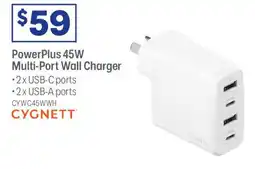 Officeworks CYGNETT PowerPlus 45W Multi-Port Wall Charger offer
