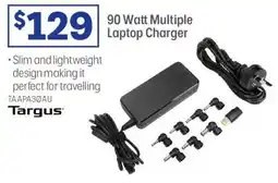 Officeworks Targus 90 Watt Multiple Laptop Charger offer