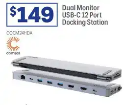Officeworks comsol Dual Monitor USB-C 12 Port Docking Station offer