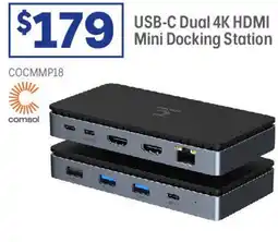 Officeworks comsol USB-C Dual 4K HDMI Mini Docking Station offer