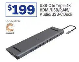 Officeworks comsol USB-C to Triple 4K HDMI/USB/RJ45/ Audio/USB-C Dock offer