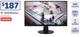 Officeworks Lenovo 27" QHD Monitor offer