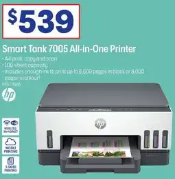 Officeworks hp Smart Tank 7005 All-in-One Printer offer