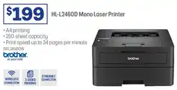Officeworks brother L-L2460D Mono Laser Printer offer