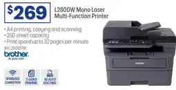 Officeworks brother L2800W Mono Laser Multi-Function Printer offer