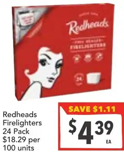Supa Valu Redheads Firelighters offer