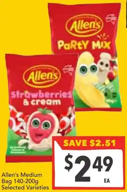Supa Valu Allen's Medium Bag Selected Varieties offer