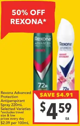 Supa Valu Rexona Advanced Antiperspirant Spray offer