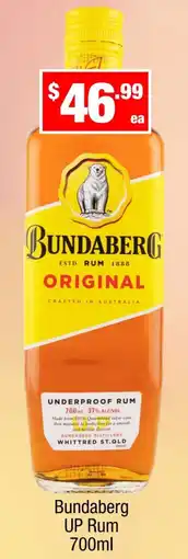 Liquor Stax Bundaberg UP Rum offer
