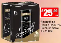 Liquor Stax Smirnoff Ice Double Black Premium Serve offer