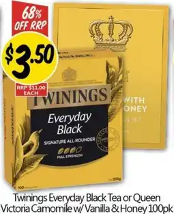Not Quite Right Twinings Everyday Black Tea or Queen Victoria Camomile w/Vanilla & Honey offer