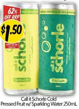 Not Quite Right Call it Schorle Cold Pressed Fruit w/ Sparkling Water offer