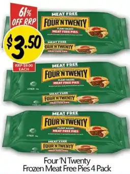 Not Quite Right Four 'N Twenty Frozen Meat Free Pies offer