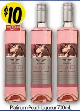 Not Quite Right Platinum Peach Liqueur offer