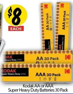Not Quite Right Kodak AA or AAA Super Heavy Duty Batteries offer