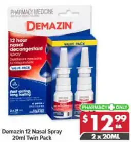 Pharmacy4Less Demazin 12 Nasal Spray Twin Pack offer