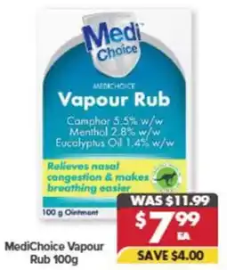 Pharmacy4Less MediChoice Vapour Rub offer