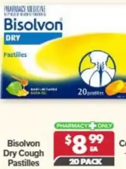 Pharmacy4Less Bisolvon Dry Cough Pastilles offer