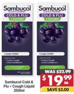 Pharmacy4Less Sambucol Cold & Flu + Cough Liquid offer