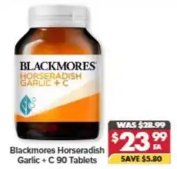 Pharmacy4Less Blackmores Horseradish Garlic + C 90 Tablets offer