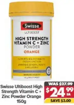 Pharmacy4Less Swisse Ultiboost Strength Vitamin C+ Zinc Powder Orange offer