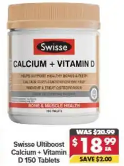 Pharmacy4Less Swisse Ultiboost Calcium + Vitamin D offer