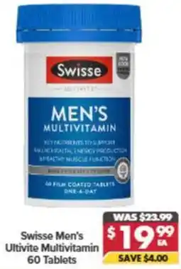 Pharmacy4Less Swisse Men's Ultivite Multivitamin offer