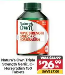 Pharmacy4Less Nature's Own Triple Strength Garlic, C+ Horseradish offer