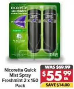 Pharmacy4Less Nicorette Quick Mist Spray Freshmint offer