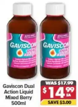 Pharmacy4Less Gaviscon Dual Action Liquid Mixed Berry offer
