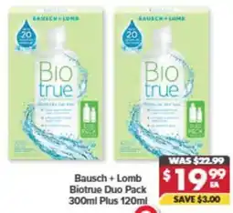 Pharmacy4Less Bausch + Lomb Biotrue Duo Pack offer