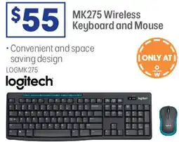 Officeworks MK275 Wireless Keyboard and Mouse offer