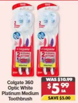 Pharmacy4Less Colgate 360 Optic White Platinum Medium Toothbrush offer