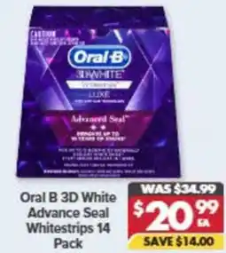Pharmacy4Less Oral B 3D White Advanced Seal Whitestrips offer