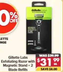 Pharmacy4Less Gillette Labs Exfoliating Razor with Magnetic Stand +2 Blade Refills offer