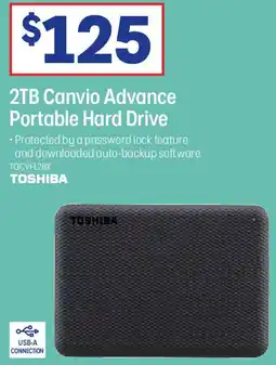 Officeworks 2TB Canvio Advance Portable Hard Drive offer