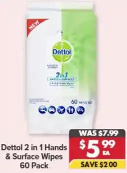 Pharmacy4Less Dettol 2 in 1 Hands & Surface Wipes offer