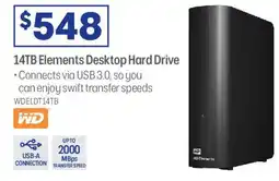 Officeworks 14TB Elements Desktop Hard Drive offer