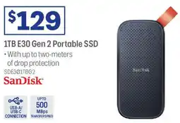 Officeworks 1TB E30 Gen 2 Portable SSD offer