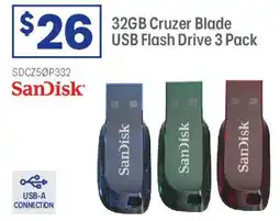 Officeworks 32GB Cruzer Blade USB Flash Drive offer