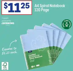 Officeworks A4 Spiral Notebook offer