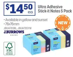 Officeworks Ultra Adhesive Stick-it Notes offer