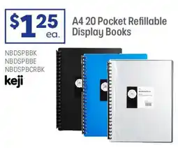 Officeworks A4 20 Pocket Refillable Display Books offer