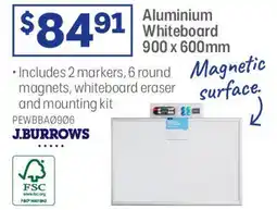 Officeworks Aluminium Whiteboard offer
