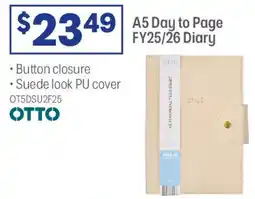 Officeworks A5 Day to Page FY25 26 Diary offer
