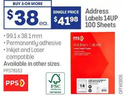 Officeworks Address Labels14UP offer