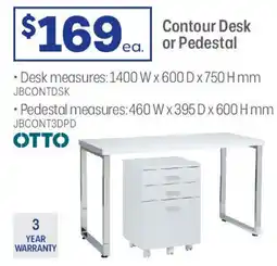 Officeworks Contour Desk or Pedestal offer