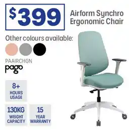 Officeworks Airform Synchro Ergonomic Chair offer