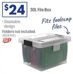 Officeworks 30L File Box offer